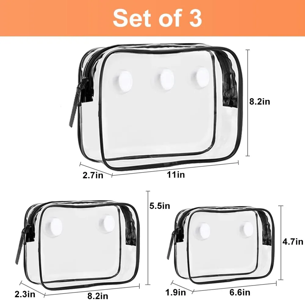3 Packs Clear Bogg Beach Tote Bag with 2 Pack Insert Hooks Accessories for Bogg Bags Travel Makeup Clean Toiletry Brush Organizer Cosmetic Divider Storage Inner Pouch