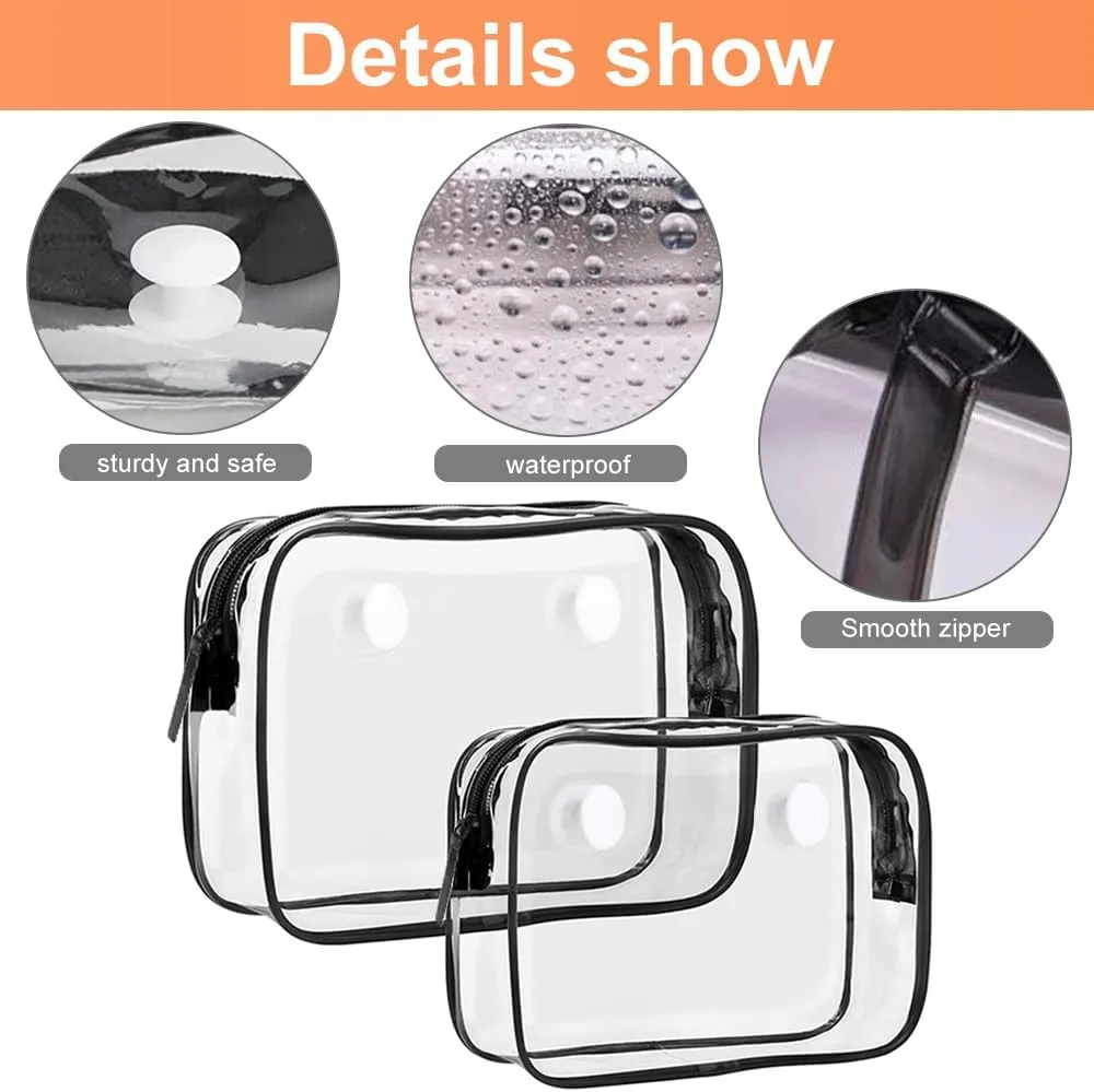 3 Packs Clear Bogg Beach Tote Bag with 2 Pack Insert Hooks Accessories for Bogg Bags Travel Makeup Clean Toiletry Brush Organizer Cosmetic Divider Storage Inner Pouch