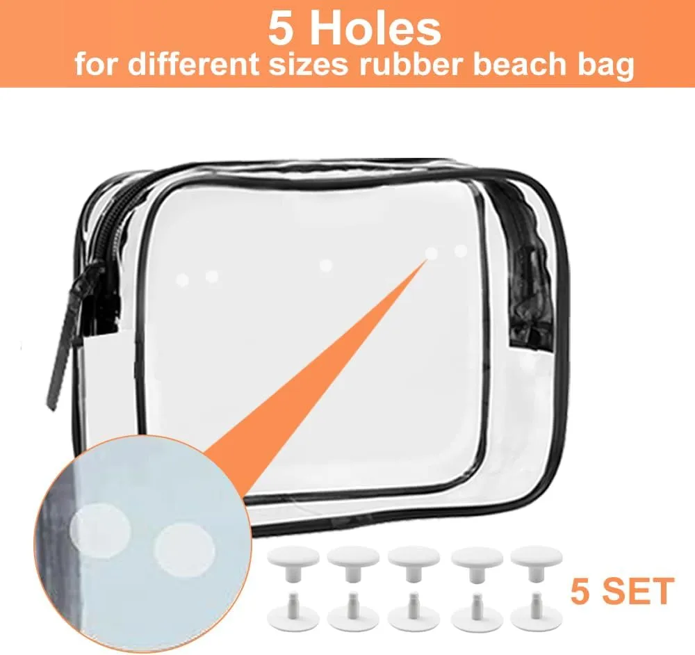 3 Packs Clear Bogg Beach Tote Bag with 2 Pack Insert Hooks Accessories for Bogg Bags Travel Makeup Clean Toiletry Brush Organizer Cosmetic Divider Storage Inner Pouch