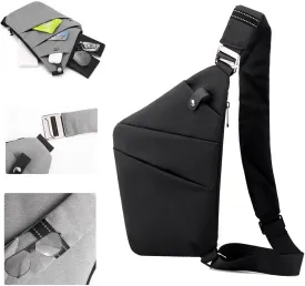 Anti Theft Travel Bag, Travel Purses Anti Theft Safe Slim Sling CrossBody Bag, Personal Flex Bag for Men&Women