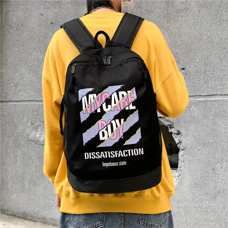 Backpack Men  Travel Casual Wearproof Large Capacity Junior High School shoulder bag