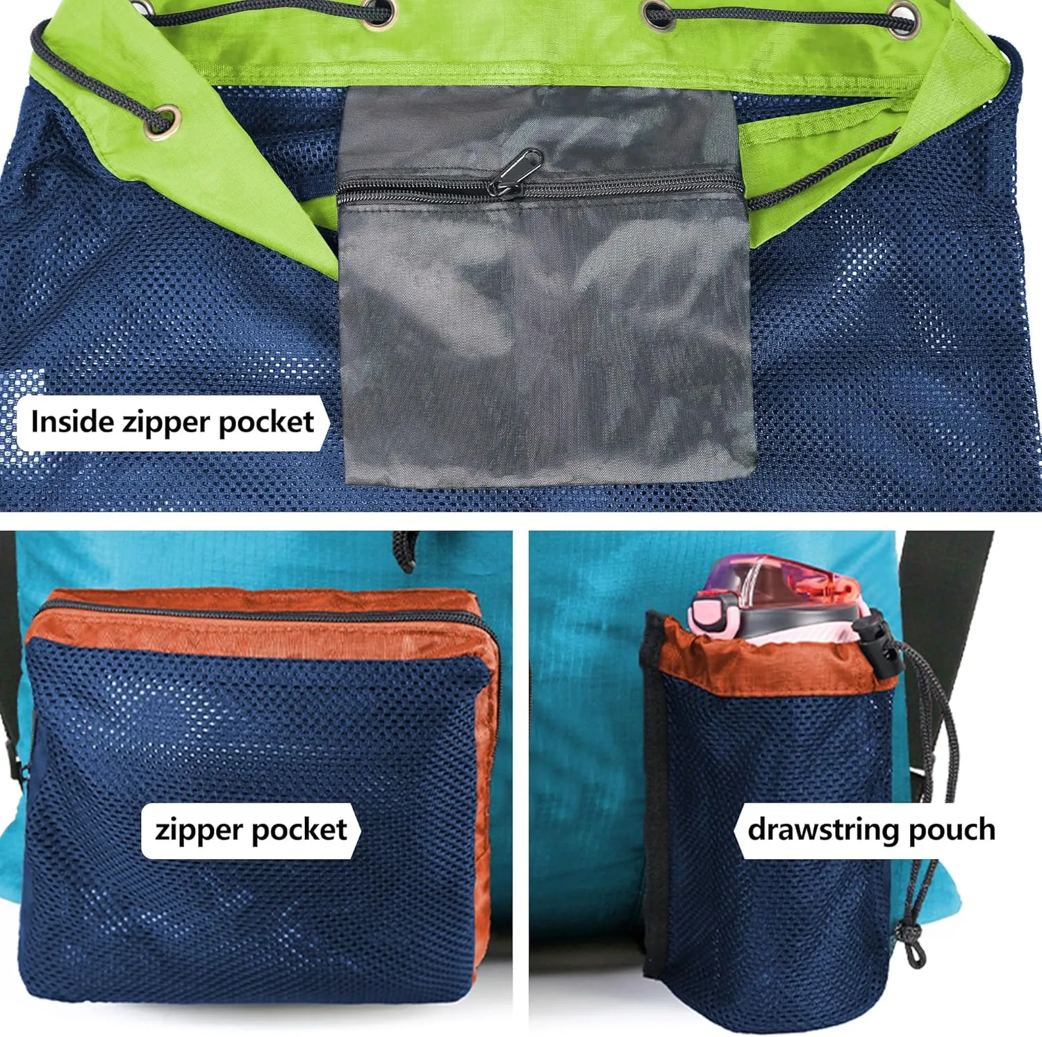 BeeGreen Drawstring Backpack for Men Women Athletic Gym Sports Workout Beach Swim