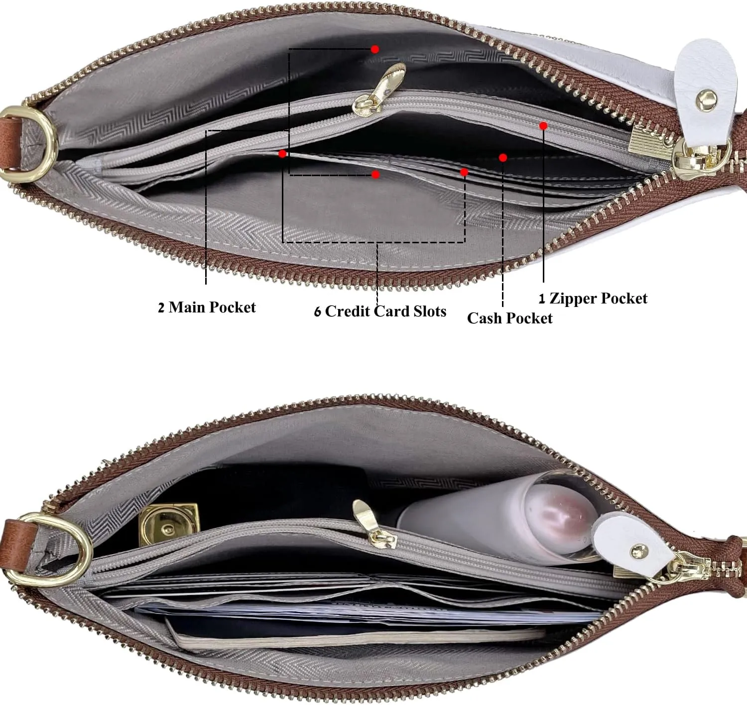 Beurlike Leather Wristlet Wallet Clutch Purses For Women Small Crossbody Phone Bags