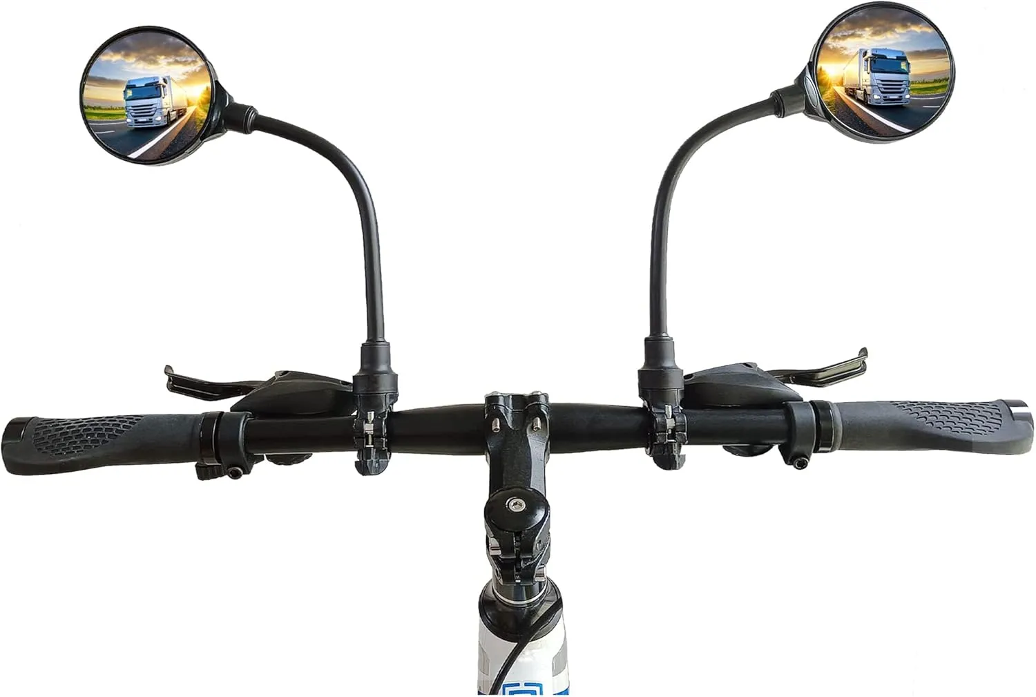 Bike Mirror 2 Pack, Adjustable Bike Mirrors Handlebar Rearview Mirror, Acrylic Convex Round Bike Rear View Mirrors for Handlebars Mount, Bicycle Mirror For E-bike Scooter