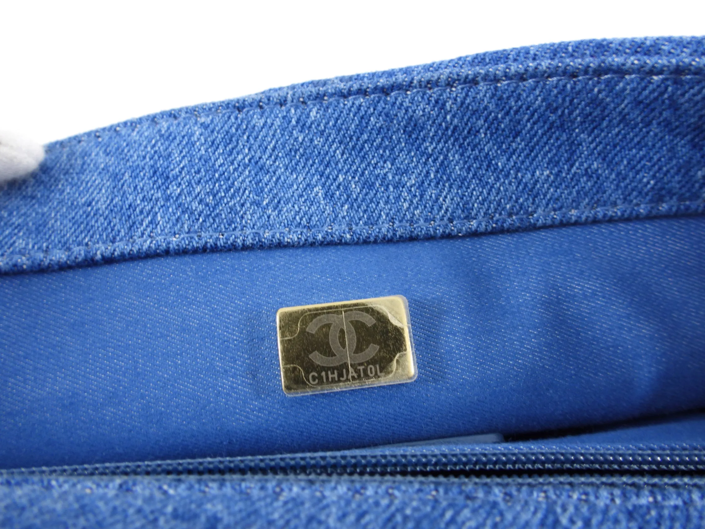 Chanel 22P Printed Denim Medium Flap Bag