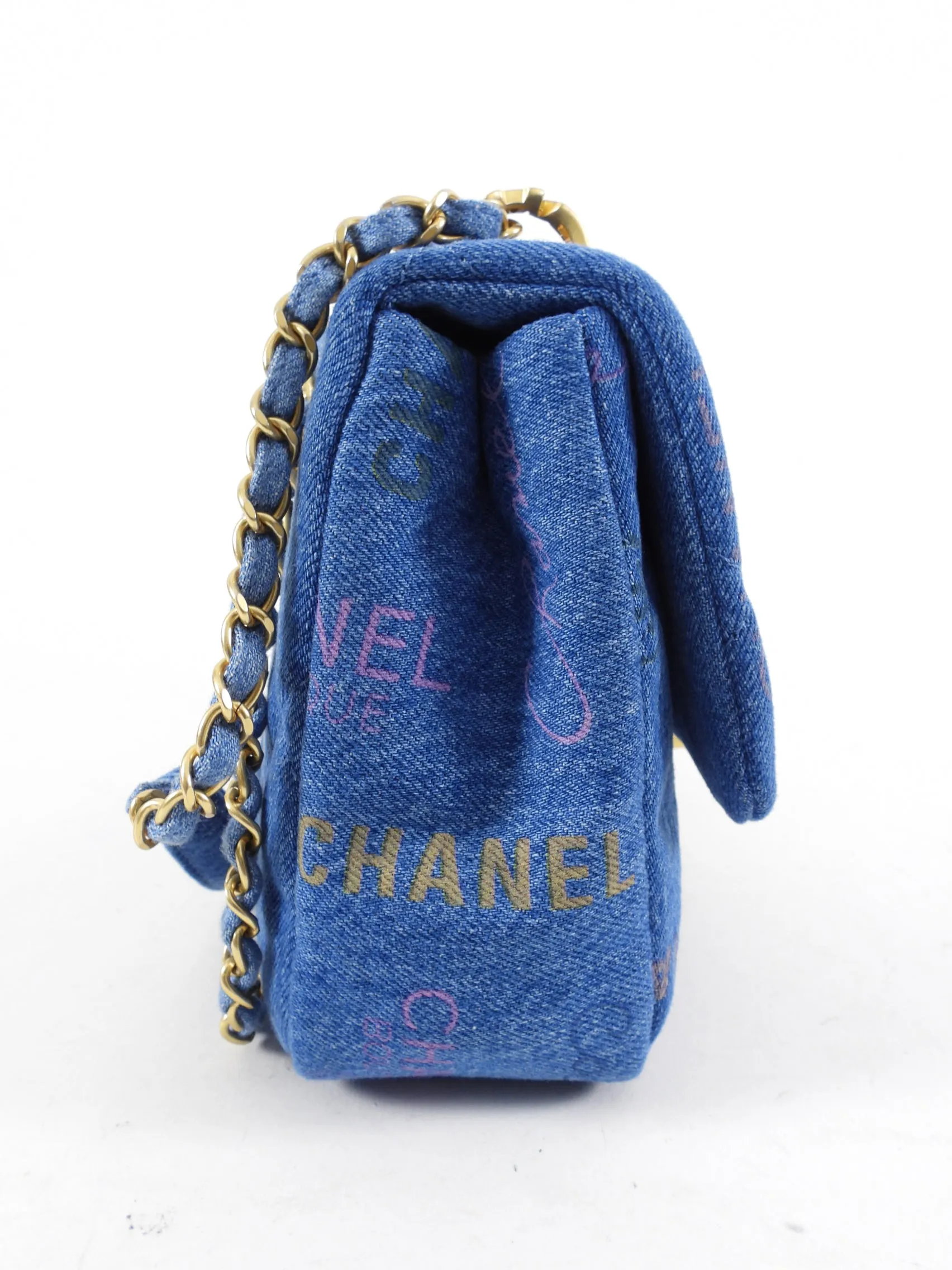 Chanel 22P Printed Denim Medium Flap Bag