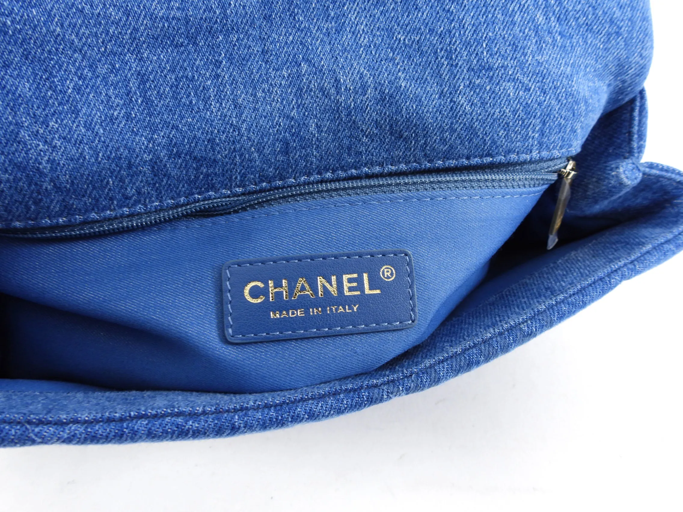 Chanel 22P Printed Denim Medium Flap Bag