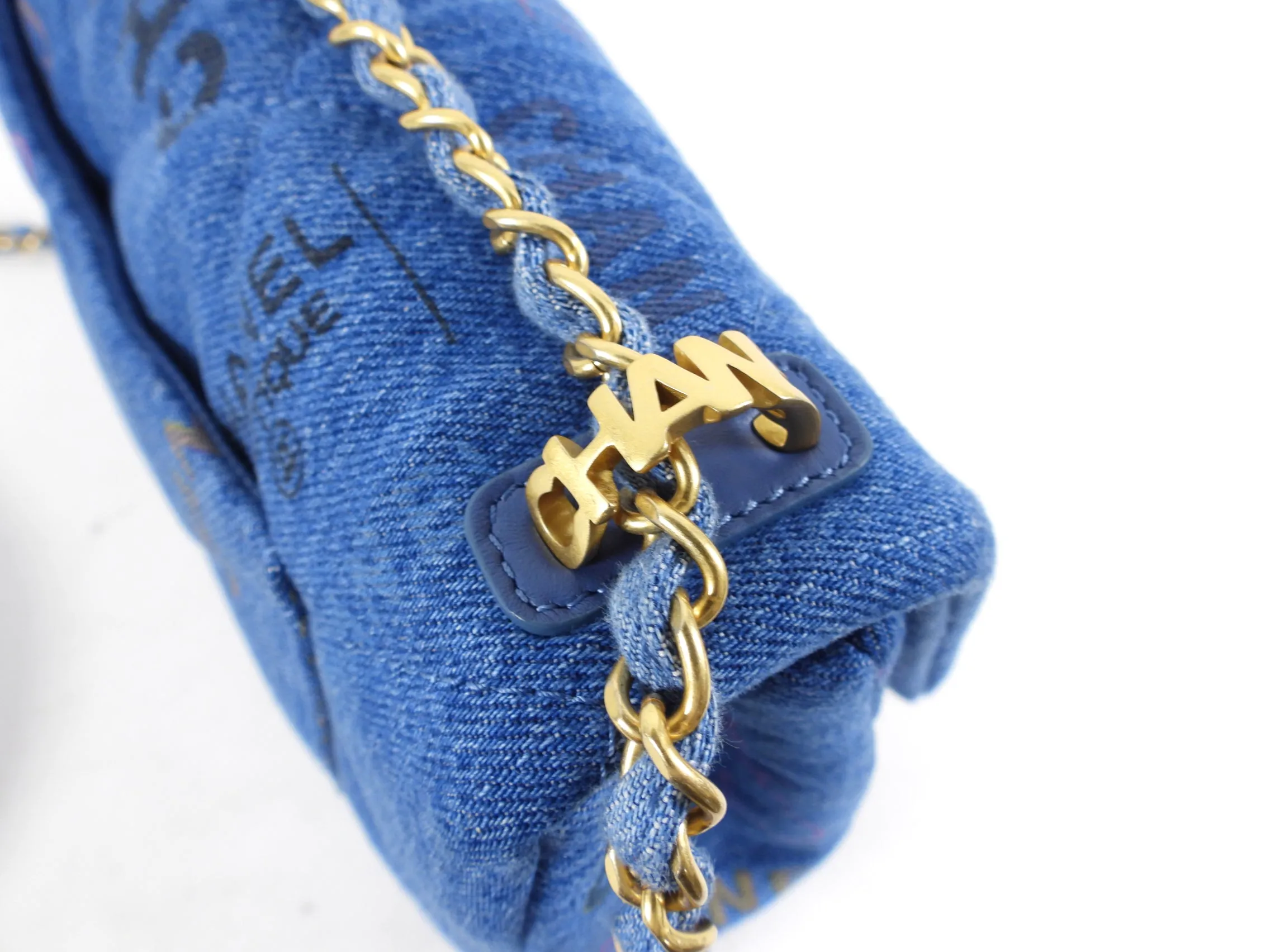 Chanel 22P Printed Denim Medium Flap Bag