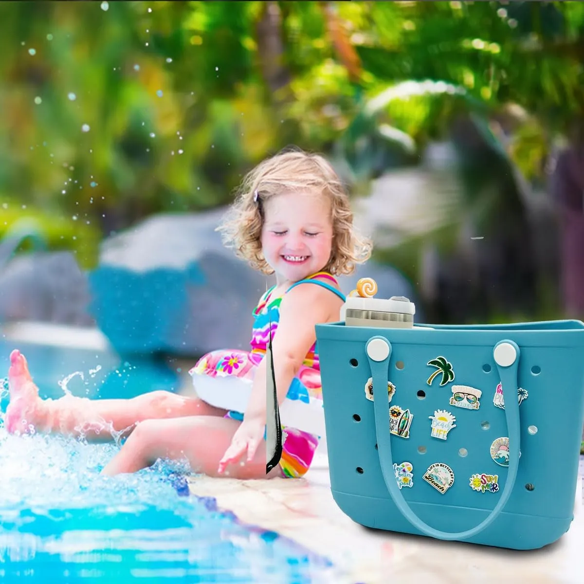 Charms for Bogg Bag Accessories, Cute Bling Bag Charms with Sturdy Clips for Simply Southern Beach Totes Bag,Decoration Accessories for Girls Women