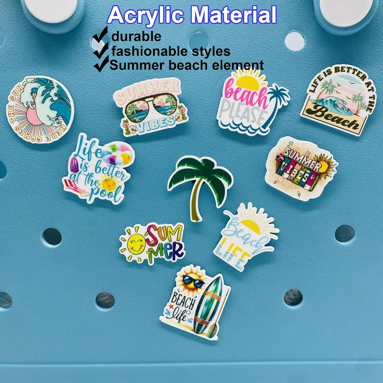 Charms for Bogg Bag Accessories, Cute Bling Bag Charms with Sturdy Clips for Simply Southern Beach Totes Bag,Decoration Accessories for Girls Women