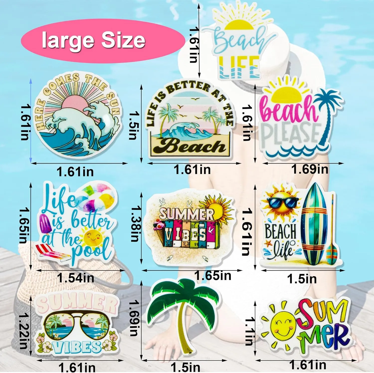 Charms for Bogg Bag Accessories, Cute Bling Bag Charms with Sturdy Clips for Simply Southern Beach Totes Bag,Decoration Accessories for Girls Women