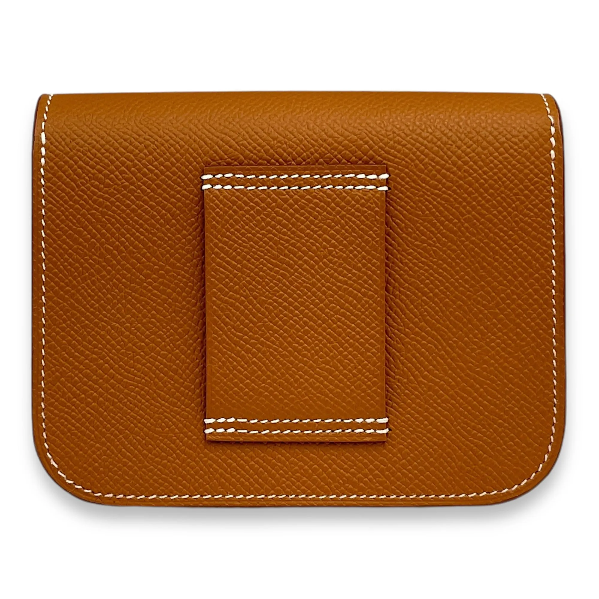 Constance Slim Gold Wallet in Epsom, Gold hardware