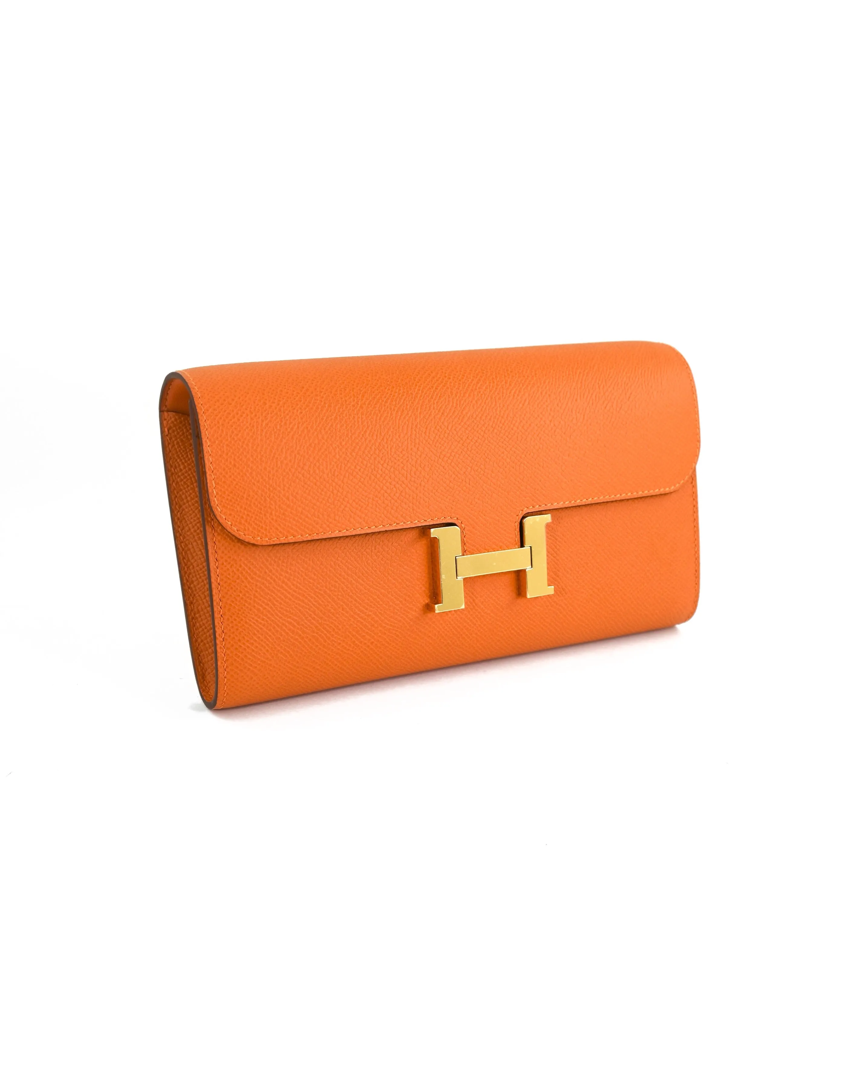 Constance Wallet To Go Orange Epsom GHW
