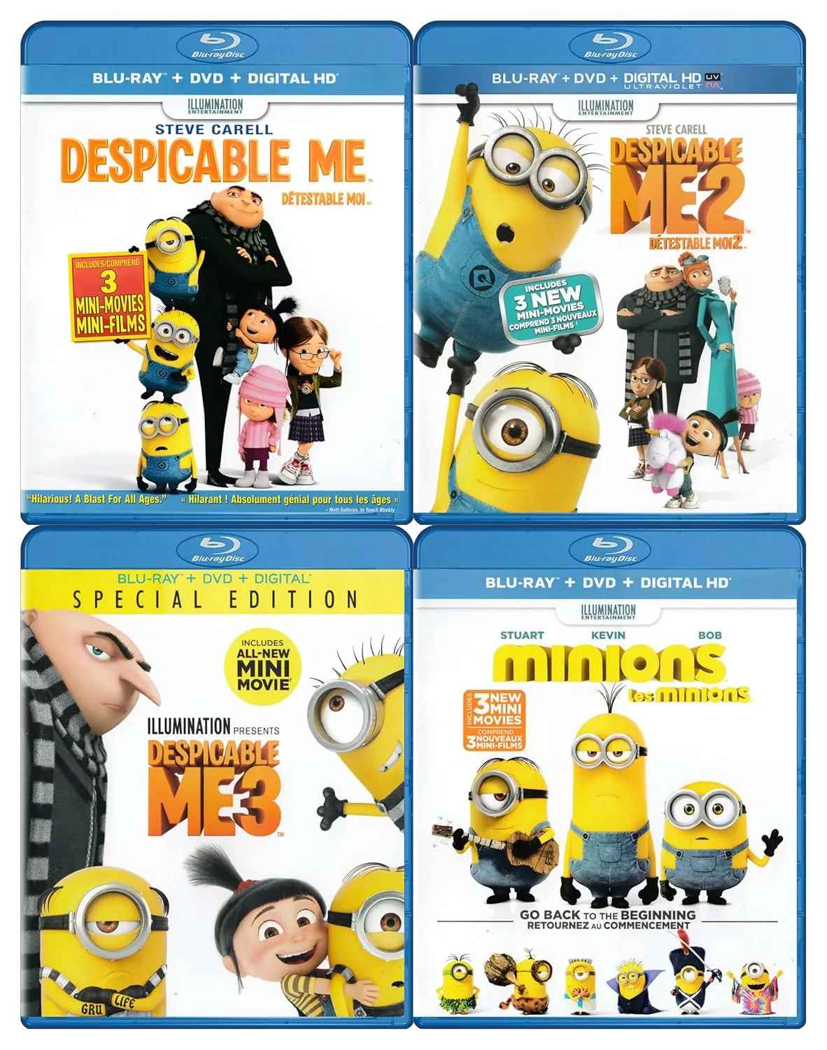 Despicable Me 1-3 / Minions (Blu-ray   DVD) (4-Pack)