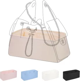 DGAZ Silk Purse Organizer Insert Fits Chanel 25C Hobo BagsSilky Smooth Bag OrganizerLuxury Handbag & Tote Shaper(Craie,Small)