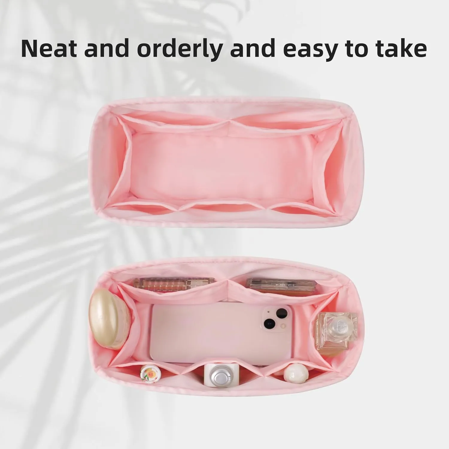 DGAZ Silk Purse Organizer Insert Fits Chanel 25C Hobo BagsSilky Smooth Bag OrganizerLuxury Handbag & Tote Shaper(Pink,Small)