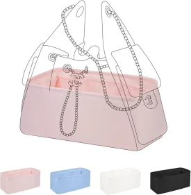 DGAZ Silk Purse Organizer Insert Fits Chanel 25C Hobo BagsSilky Smooth Bag OrganizerLuxury Handbag & Tote Shaper(Pink,Small)