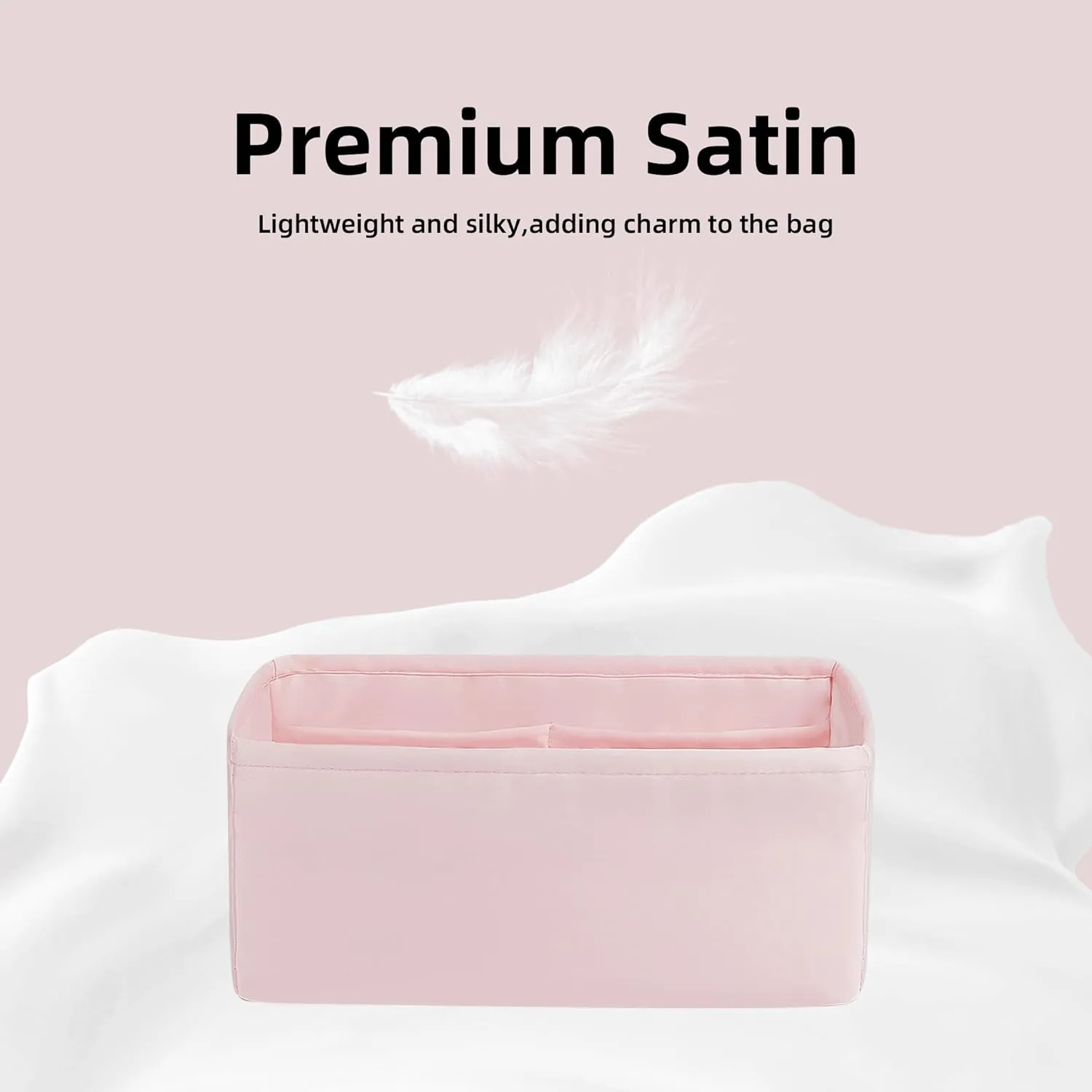 DGAZ Silk Purse Organizer Insert Fits Chanel 25C Hobo BagsSilky Smooth Bag OrganizerLuxury Handbag & Tote Shaper(Pink,Small)