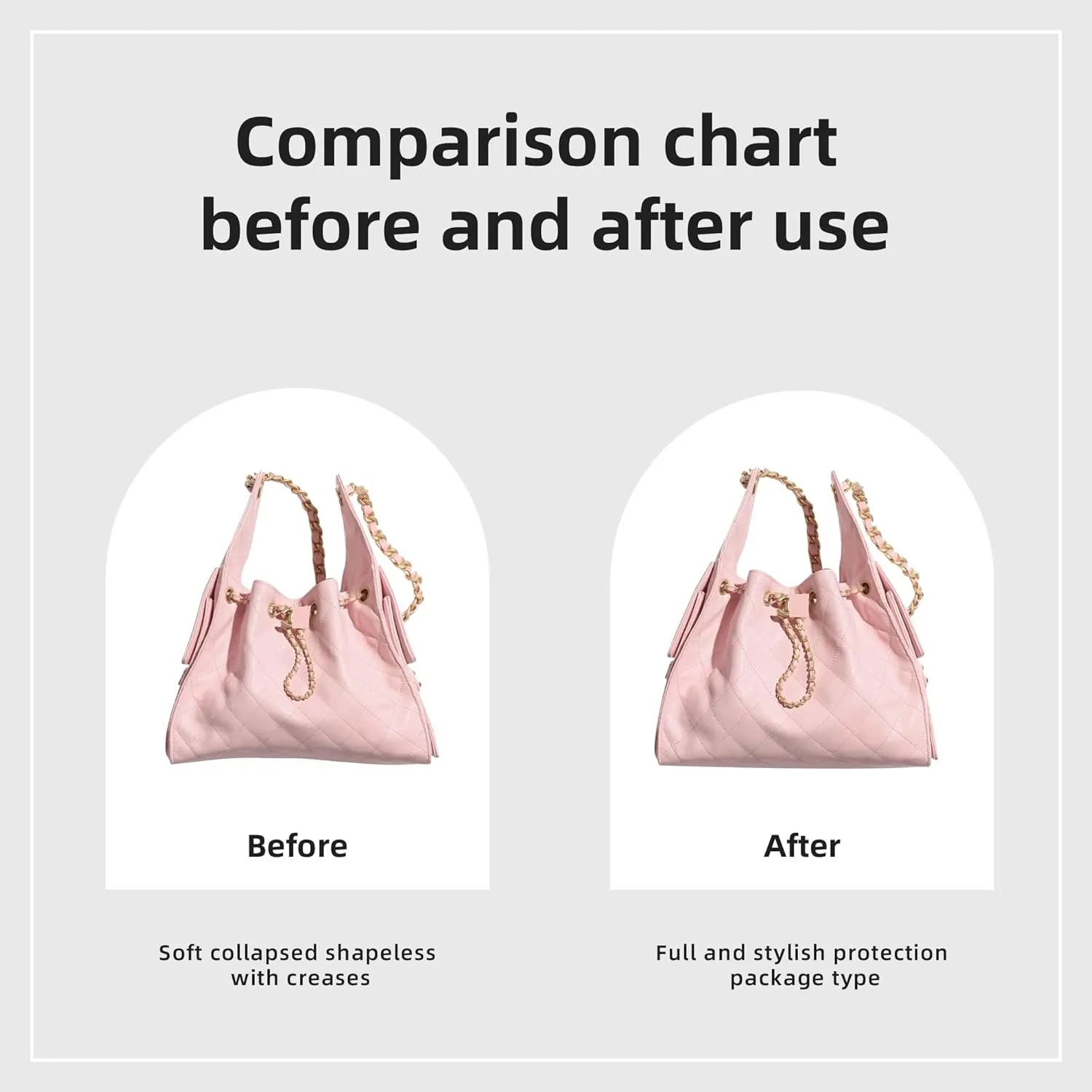 DGAZ Silk Purse Organizer Insert Fits Chanel 25C Hobo BagsSilky Smooth Bag OrganizerLuxury Handbag & Tote Shaper(Pink,Small)