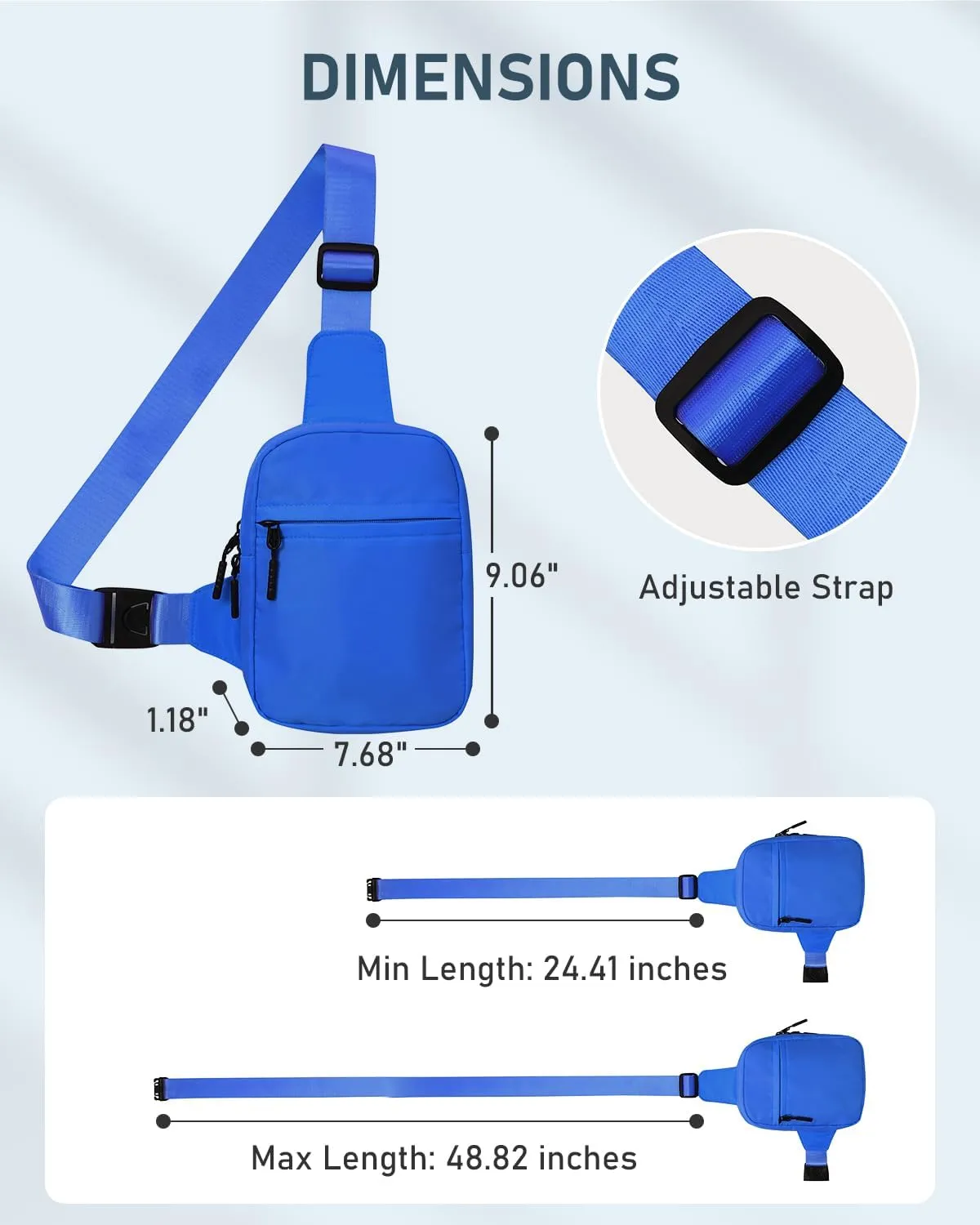 GEEAD Small Sling Bag for Women and Men Mini Crossbody Phone Chest Bag Waterproof Nylon Shoulder Bag Gym Travel