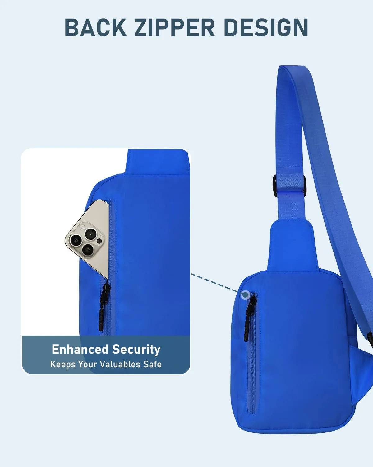GEEAD Small Sling Bag for Women and Men Mini Crossbody Phone Chest Bag Waterproof Nylon Shoulder Bag Gym Travel