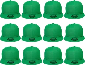 Gelante Plain Blank Flat Brim Adjustable Snapback Baseball Caps Wholesale LOT 12 Pack