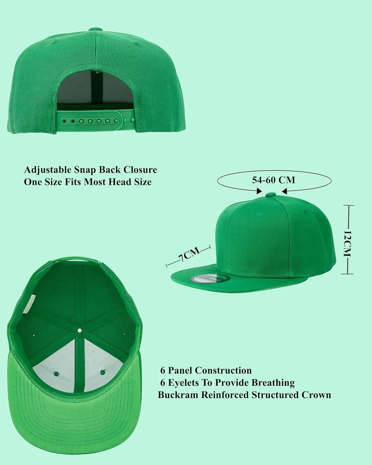 Gelante Plain Blank Flat Brim Adjustable Snapback Baseball Caps Wholesale LOT 12 Pack