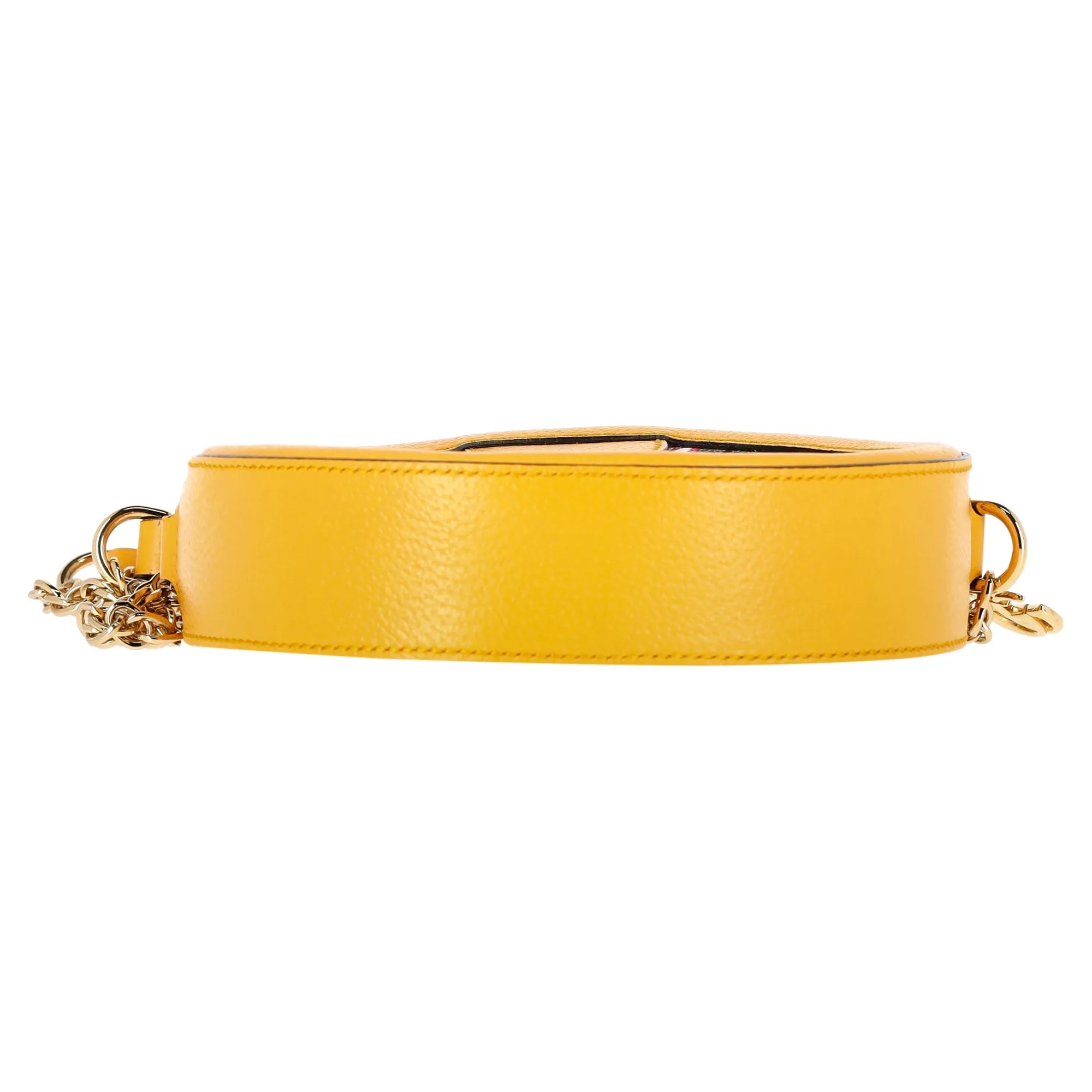 Gucci Ophidia Round Mini Crossbody Bag in Yellow Leather and Floral Print Canvas