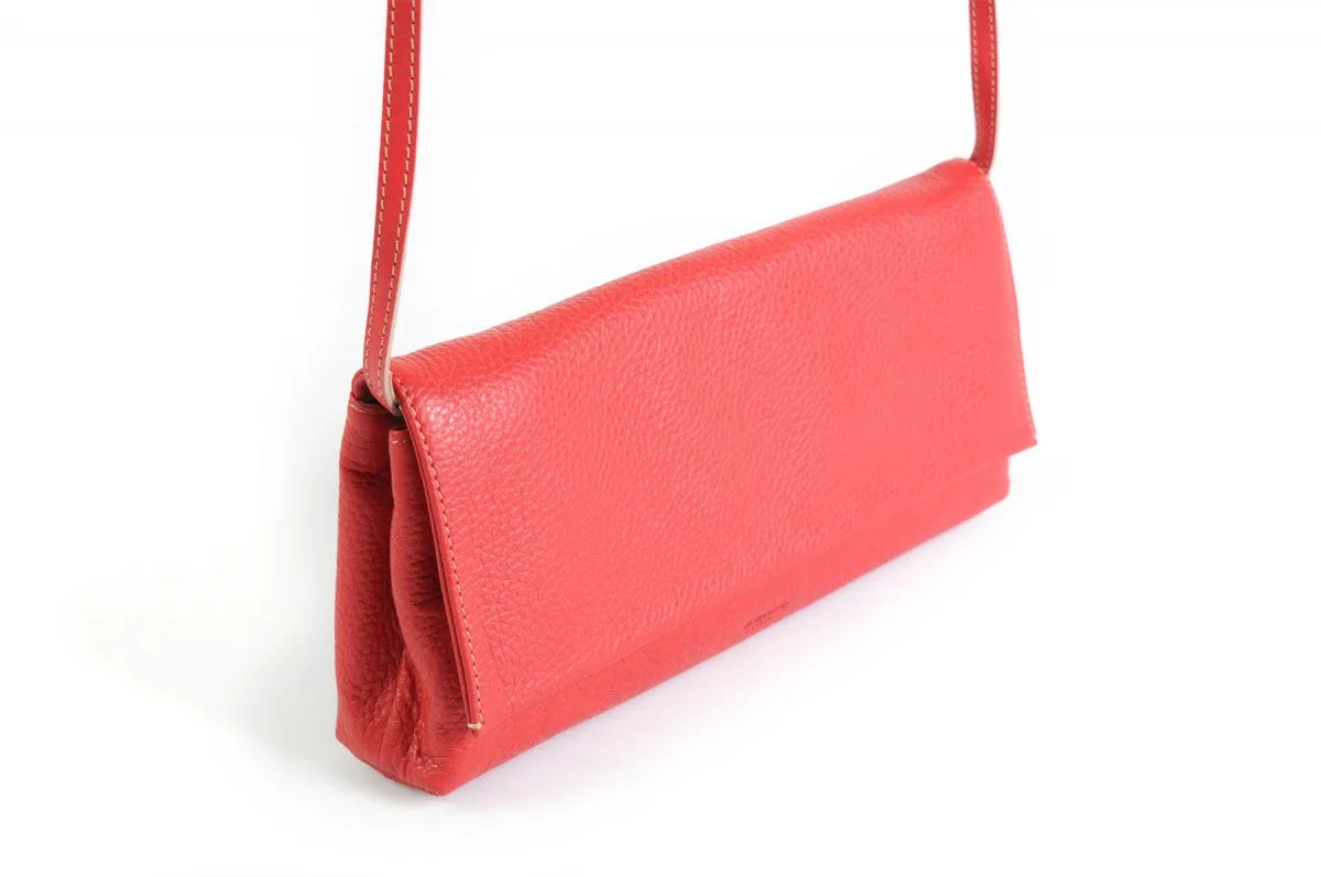 Handmade Italian Leather Clutch - Rimini - Lava Red
