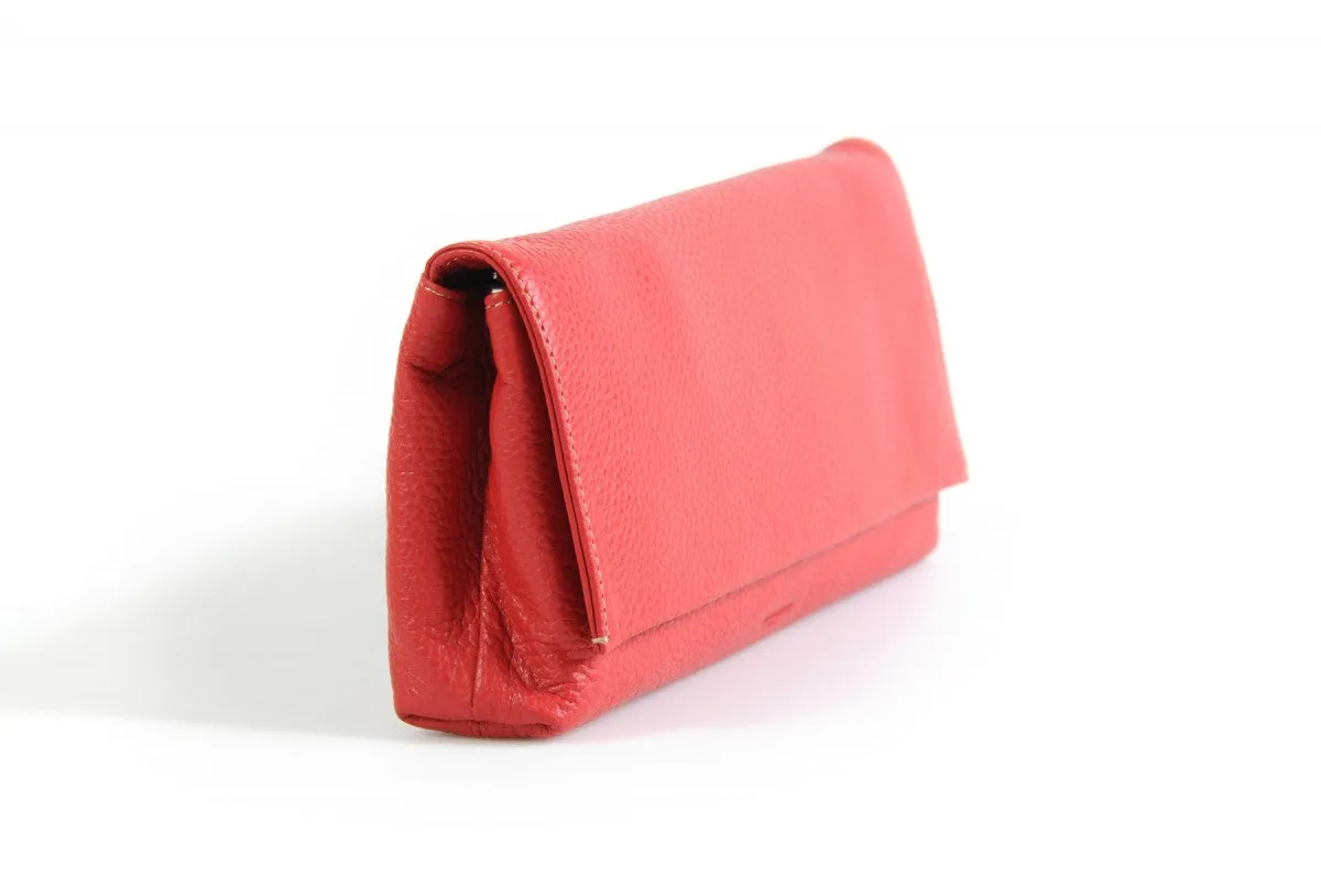 Handmade Italian Leather Clutch - Rimini - Lava Red