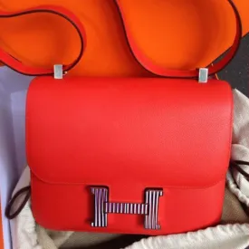 Hermès Constance 24 Capucine Evercolor Enamel Hardware ENA