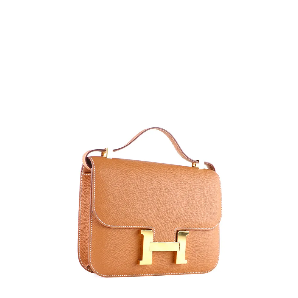 HERMÈS - Sac à bandoulière Constance 24 en cuir epsom gold