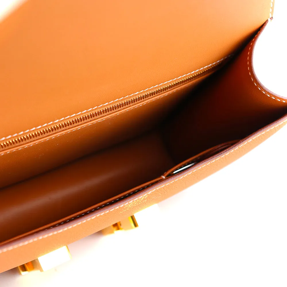 HERMÈS - Sac à bandoulière Constance 24 en cuir epsom gold