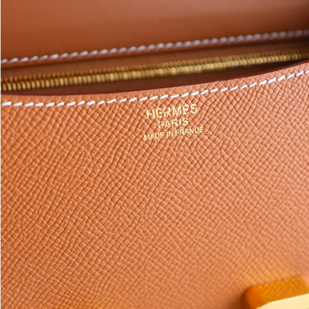 HERMÈS - Sac à bandoulière Constance 24 en cuir epsom gold