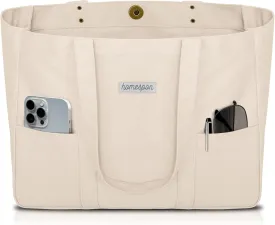 HOMESPON Large Canvas Tote Bag for Women Everything Bag with Pockets and Laptop Sleeve