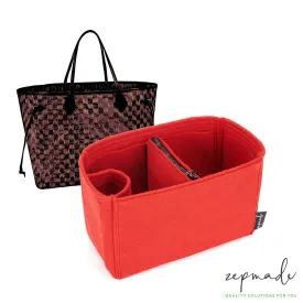 Louis Vuitton Neverfull Organizer Insert, Bag Organizer with Zipper Middle Pouch and Single Bottle Holder