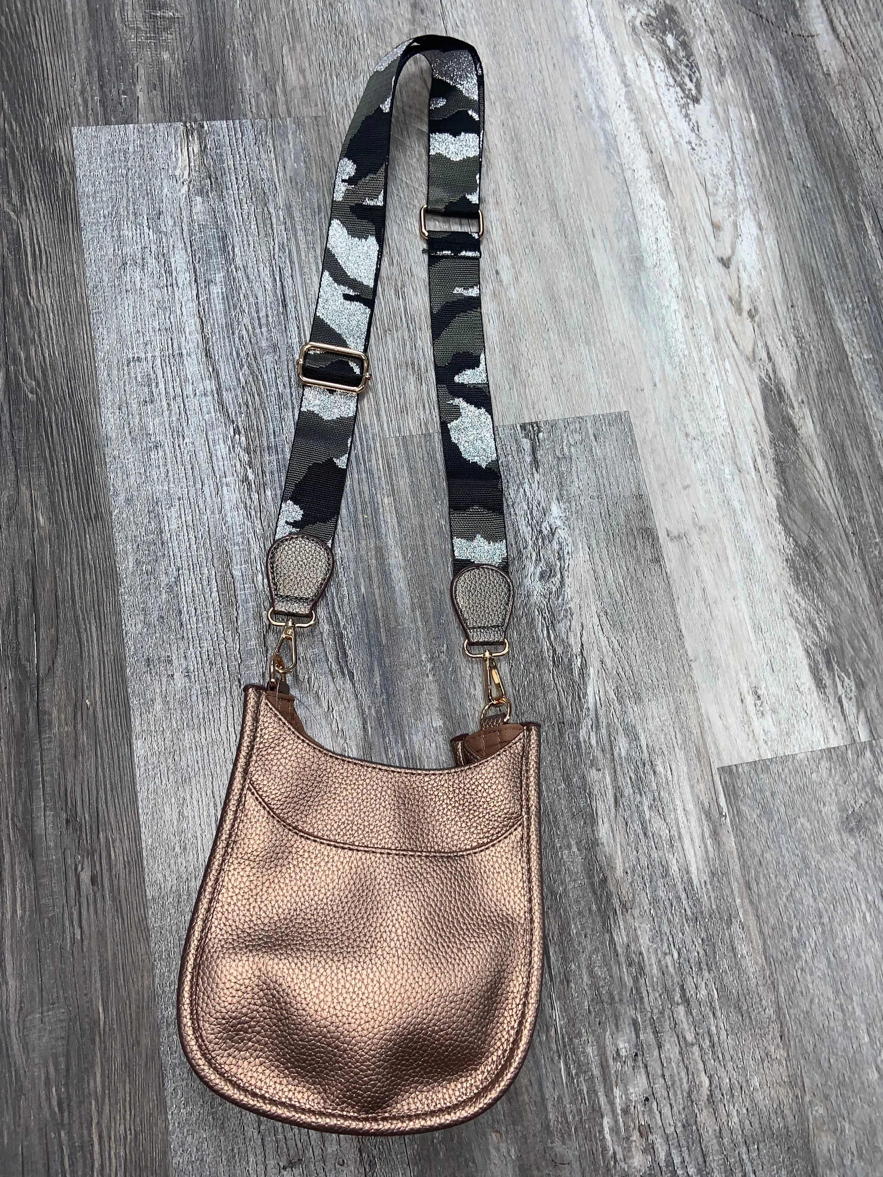 Mini Vegan Leather Crossbody Bag - Bronze or Gunmetal