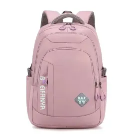 Multi-Pocket Water-Resistant Nylon Backpack for Women