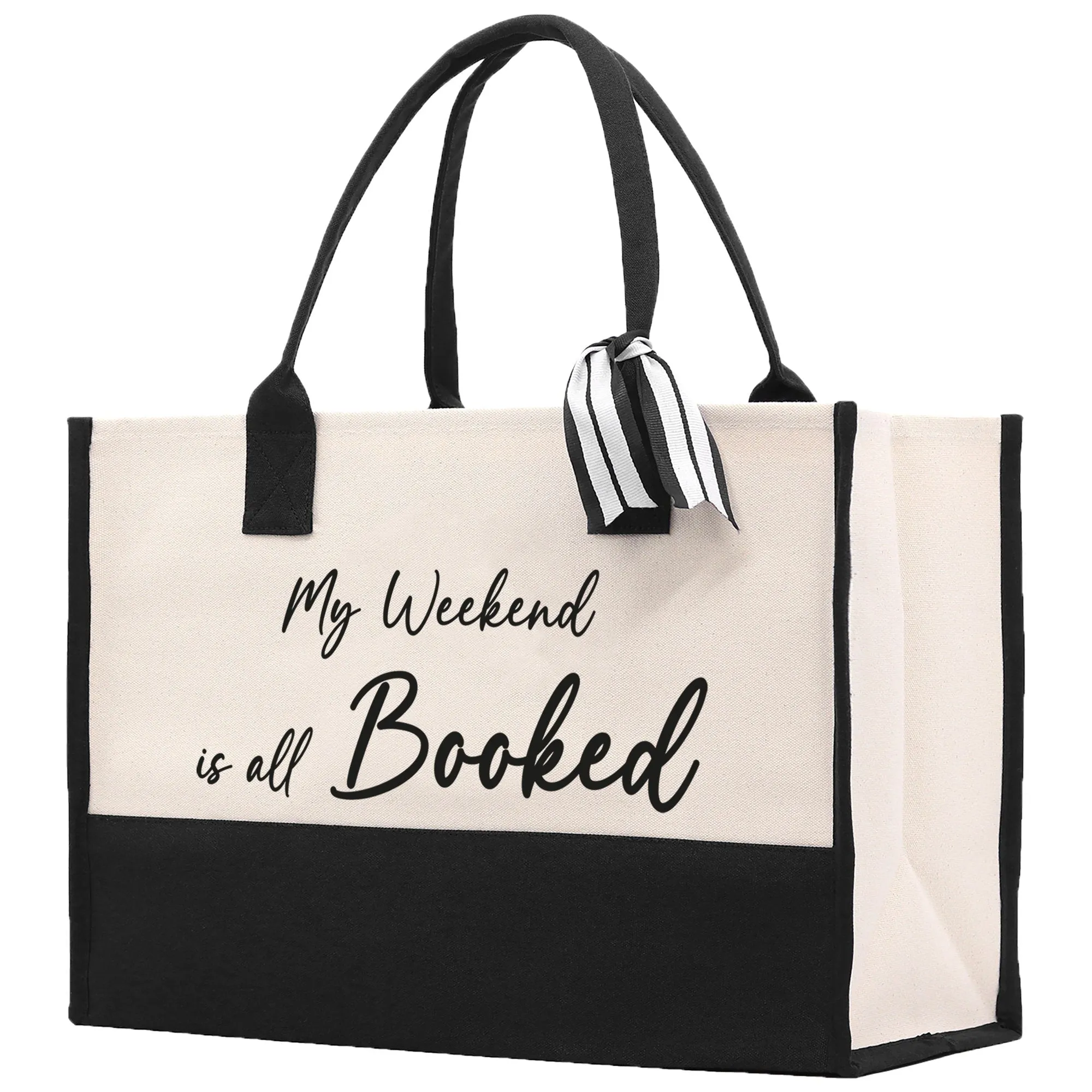 My Weekend Is All Booked Canvas Tote Bag Birthday Gift for Her Weekender Tote Bag Beach Tote Bag Canvas Large Beach Tote Bag Chic Tote Bag