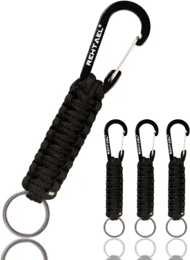Paracord Keychain Carabiner Men/Women, Braided Key Chain w/Clip Ring Strap for Belt Car Keys Backpack Camping Hiking Fishing
