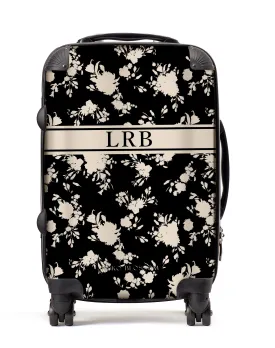 Personalised Suitcase | Black Floral