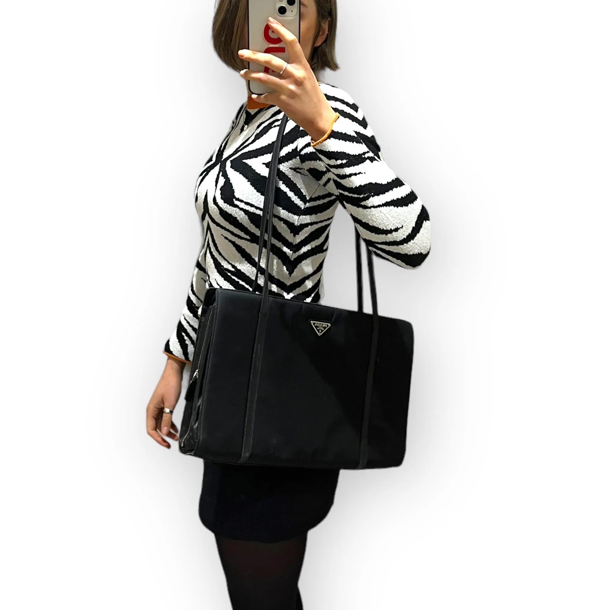 Prada Black Nylon Briefcase