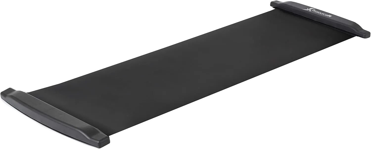 ProsourceFit Slide Board Mat for Exercise 6 with End Stops, Booties & Carrying Bag for Low-Impact Indoor Home Workouts and Sports Training