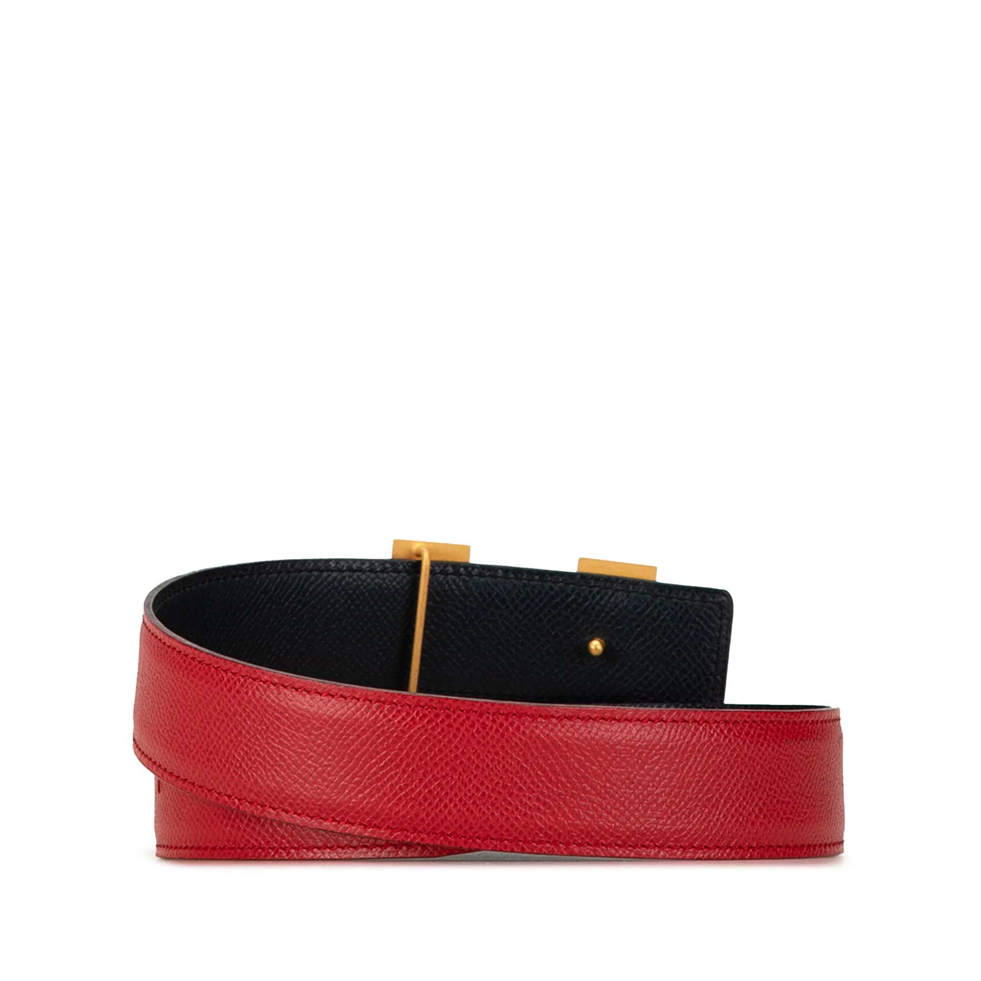 Red Hermès Constance Reversible Belt