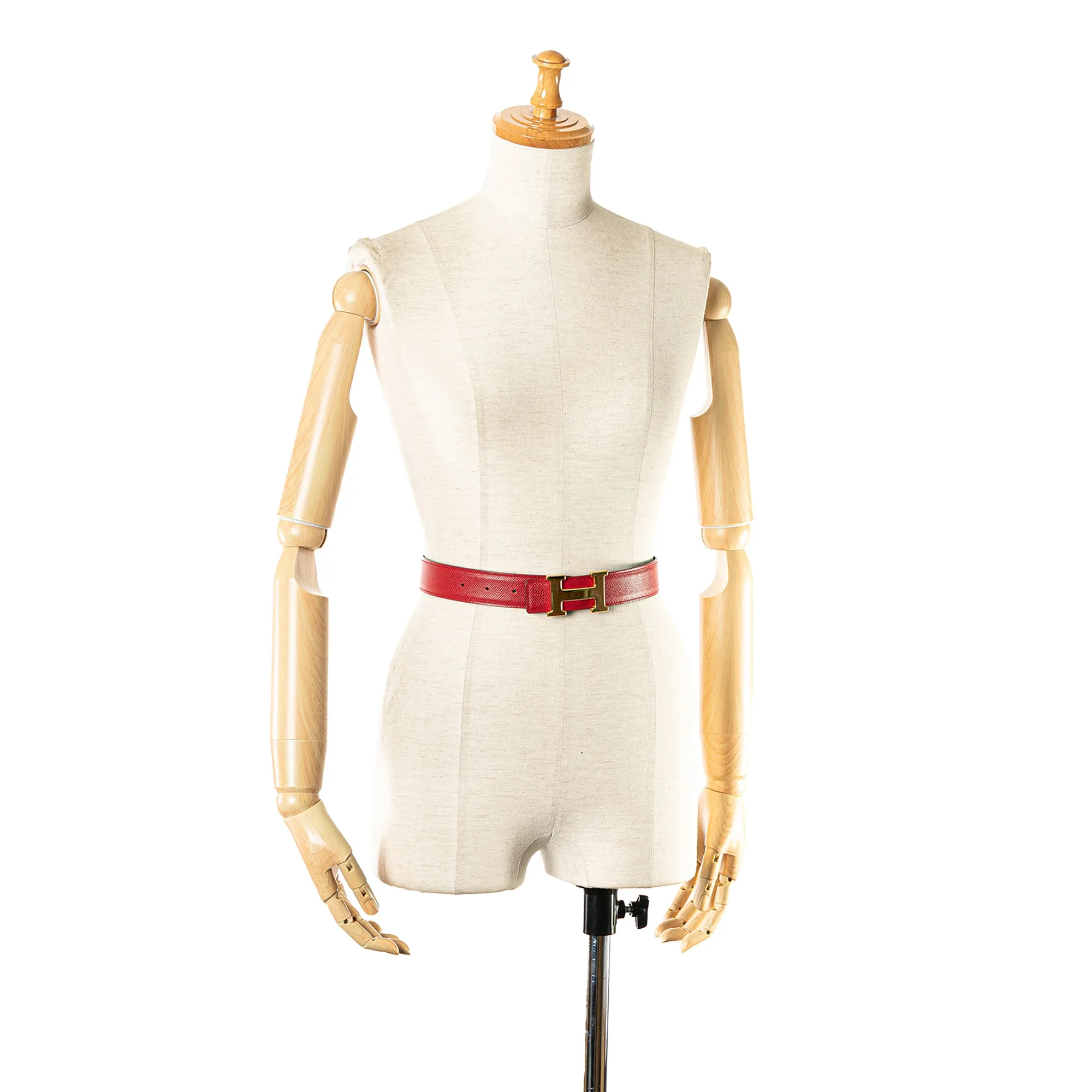 Red Hermès Constance Reversible Belt