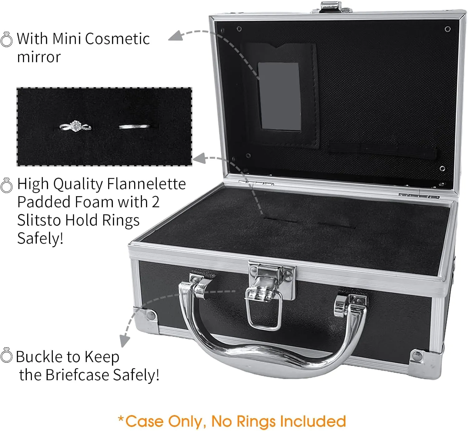 Ring Security Wedding Ring Bearer Briefcase Gift, 6PCS with Badge, Bow Tie, Sun Glasses, Earpiece & Mission Card Special Agent Security for Wedding Proposal Outfit Cosplay