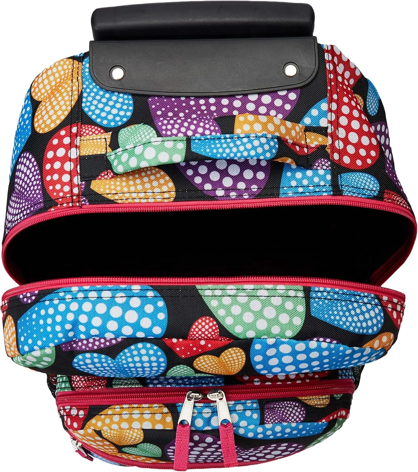 Rockland Double Handle Rolling Backpack, NEWHEART, 17-Inch