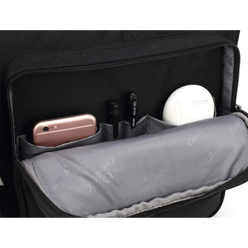 THE CLOWNFISH CoolBELL 15.6 Inch Nylon Laptop Messenger Bag (Black)