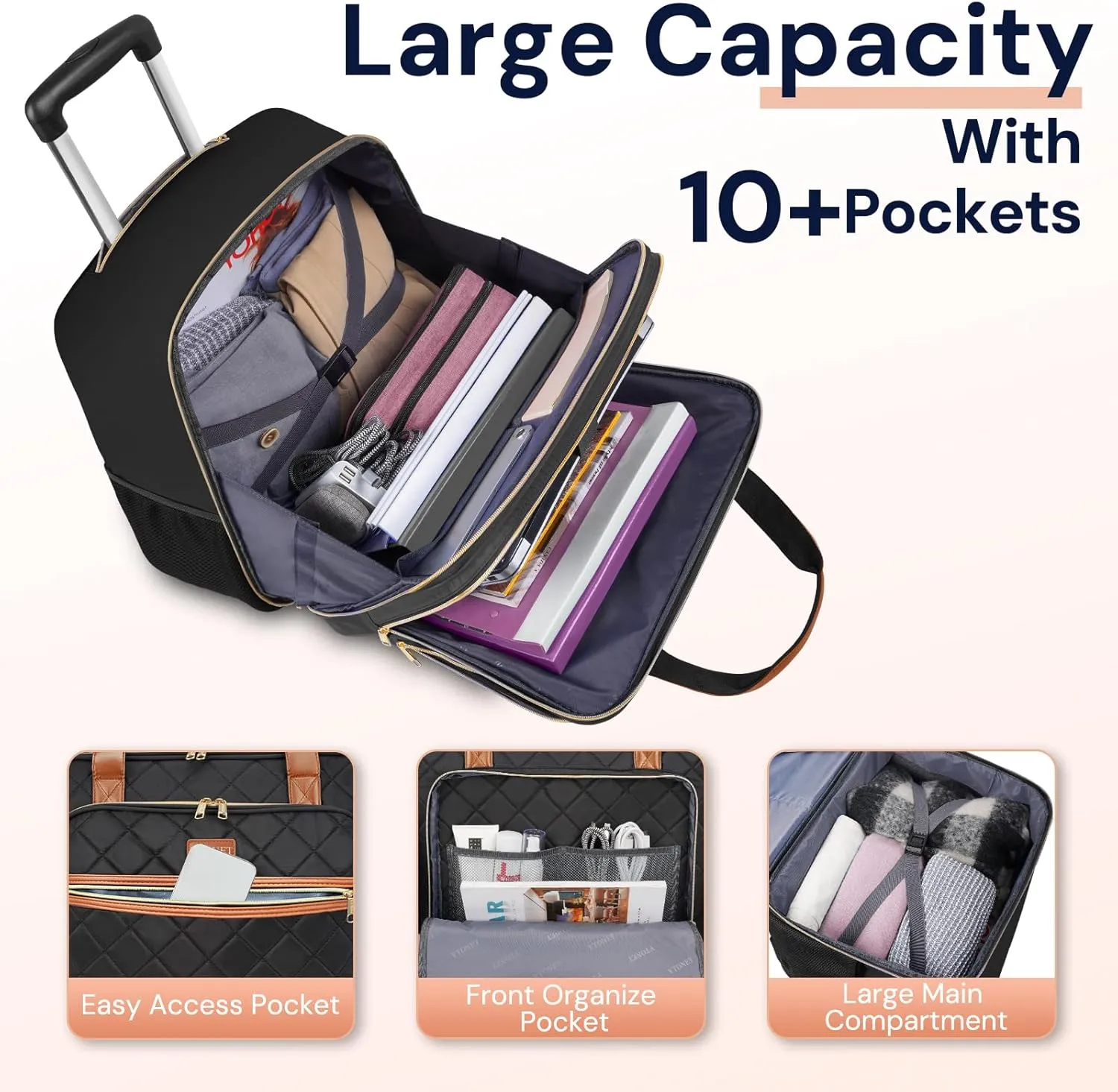 Ytonet Rolling Laptop Bag Women