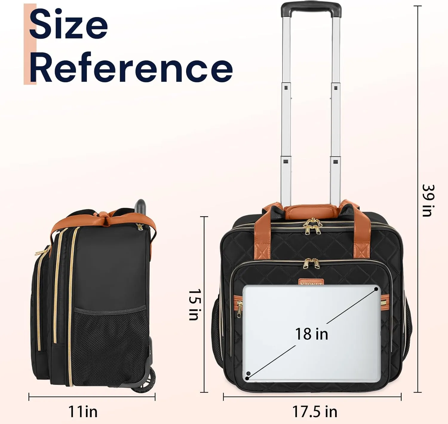 Ytonet Rolling Laptop Bag Women
